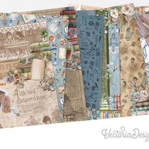 Book Lover Paper Pack, Printable Paper Pack, Digital Paper Pack, Scrapbook Paper Pack, Decorative Paper Pack, Wrapping Paper Pack 002208
