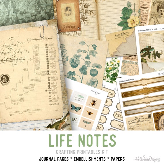 Life Notes Mega Junk Journal Kit, Printable Junk Journal, Journal