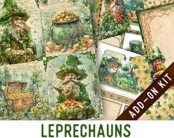 Leprechauns Junk Journal Kit ADD-ON, Printable Junk Journal Pages Journal Kit Craft kits Vintage Junk Journal 003757
