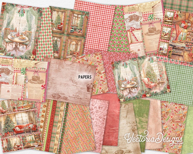 Printable Christmas Recipes Junk Journal Kit (standard Version) 003713 ...