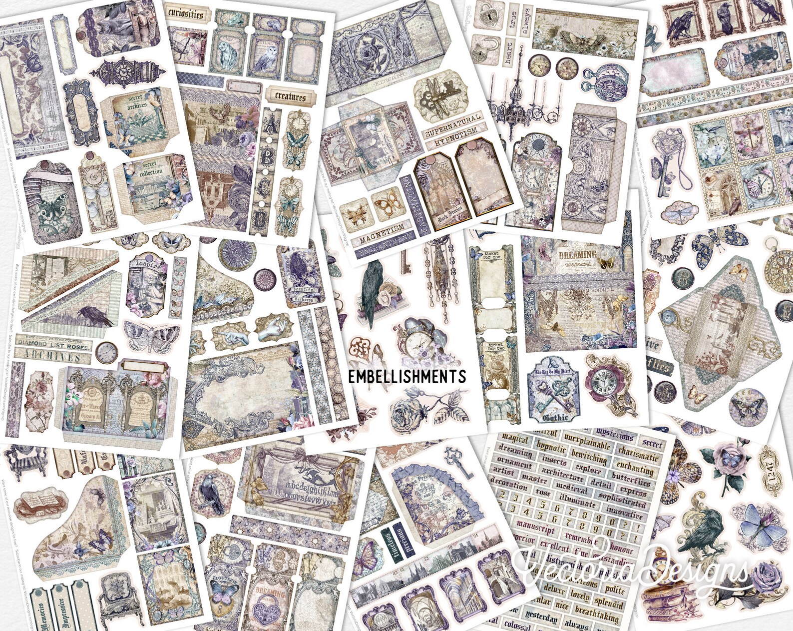 Gothic Journal Crafting Printables Kit, Gothic Junk Journal, Gothic ...
