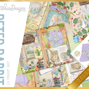 Peter Rabbit DELUXE Junk Journal Kit, Journal Printables, Ephemera Junk Journal, Junk Journal Supplies, Beatrix Potter, Baby Shower 002302