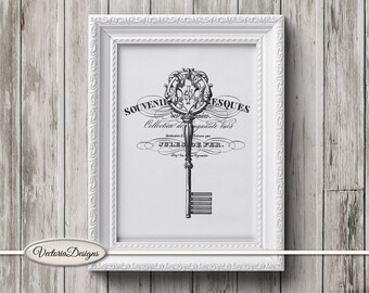 Key print printable art black and white print dictionary digital print printable instant download digital collage sheet - 000913