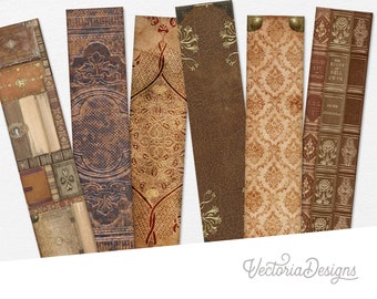 Vintage Books Bookmarks, Printable Bookmarks, Junk Journal Embellishments, Scrapbooking, DIY Bookmarks, Vintage Bookmarks, Crafting - 002592