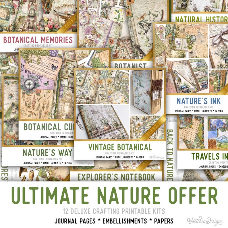 Ultimate Nature Offer - 12 DELUXE Kits - Nature Junk Journal Printables ...