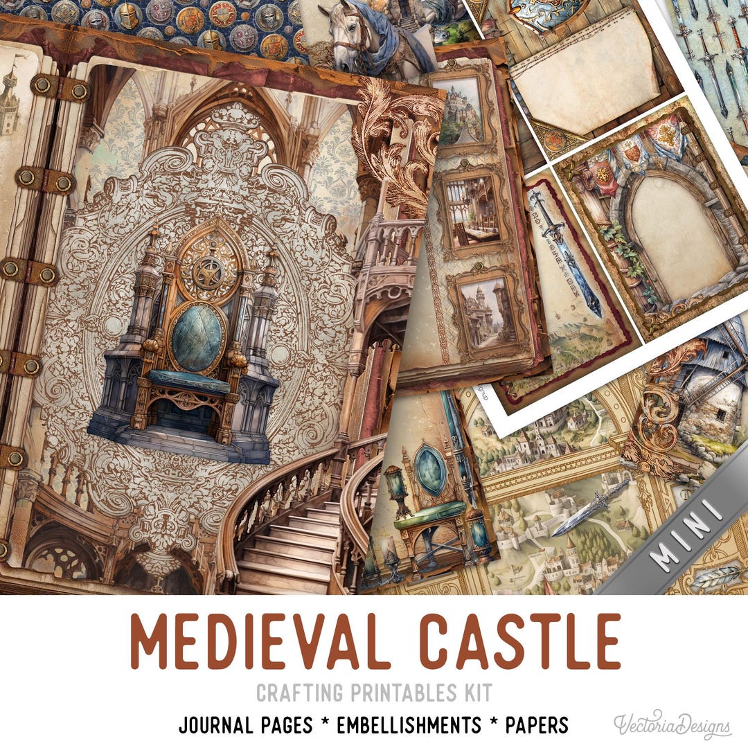 Medieval Castle Junk Journal Kit MINI, Medieval Crafting Printables ...