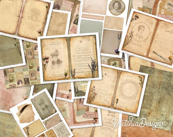 Memories Junk Journal Kit, Printable Junk Journal Kit, Ephemera