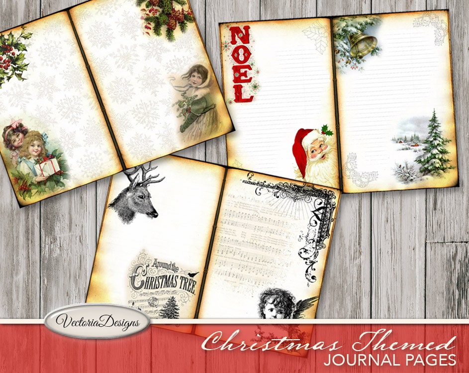 christmas-junk-journal-kit-christmas-printables-christmas-decoration