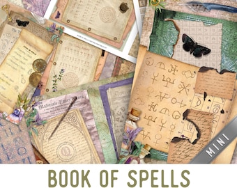 Book Of Spells Crafting Printables Kit MINI, Craft Kits, Junk Journal Printable, White Witch Journal, Magic Junk Journal Supplies Kit 003105