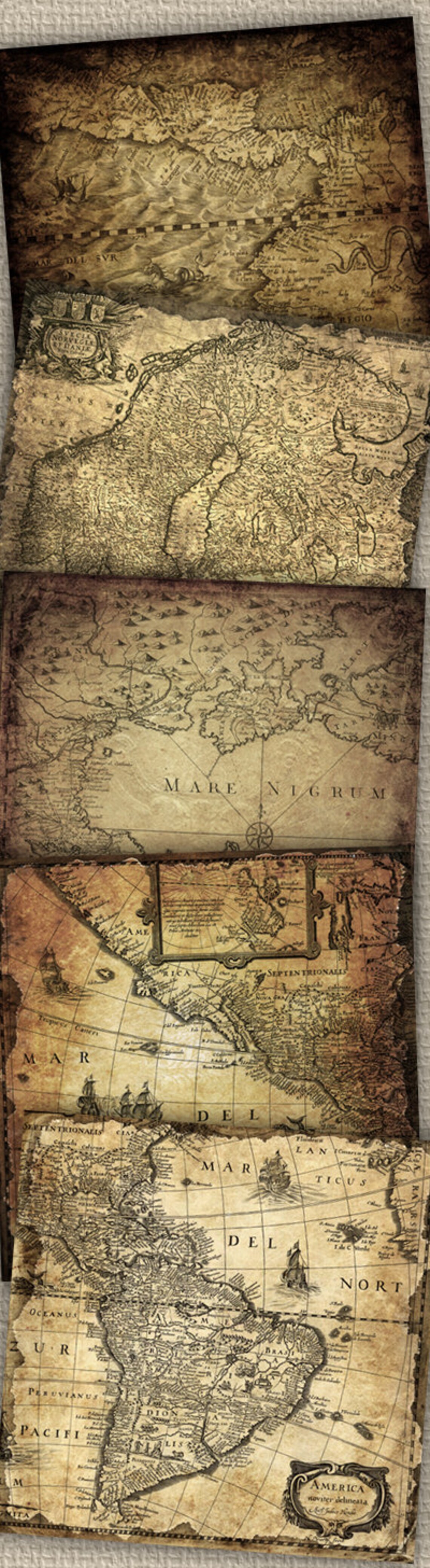 Printable Maps Digital Paper 12 X 12 Printable Crafting | Etsy