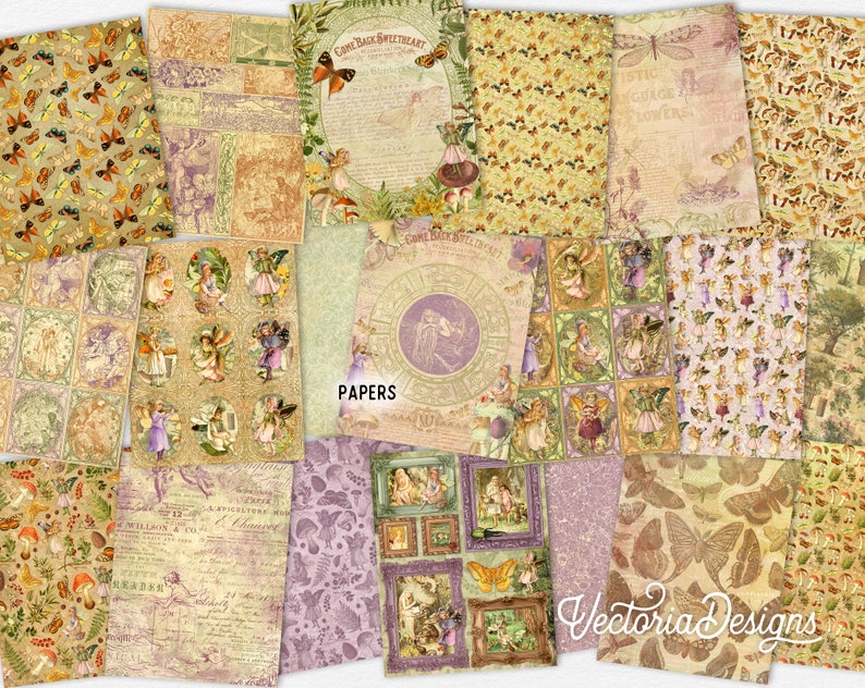 Fairy Woods DELUXE Crafting Printables Kit, Fairy Embellishments, Fairy Junk Journal, Fairies, Printable Journal, Journal Tutorial 002662 image 5