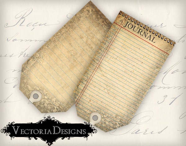 Journal tags printable paper crafting junk journal scrapbook embellis…