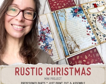 Rustic Christmas Mini Folio Craft Kit Printable - 003159