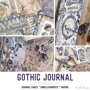 Junk Journal Gothic Junk Journal Printable Journal Kit Gothic Embellishments Gothic Paper Junk Journal Craft Kits Journal Tutorial - 002721