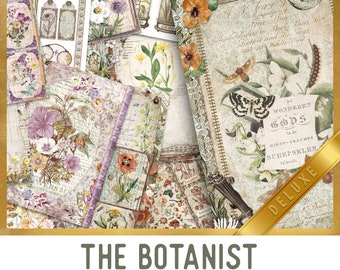 The Botanist DELUXE Crafting Printables Kit Botanical Junk Journal Botanical Embellishments Botanical Paper Craft Kits Scrapbooking - 002941