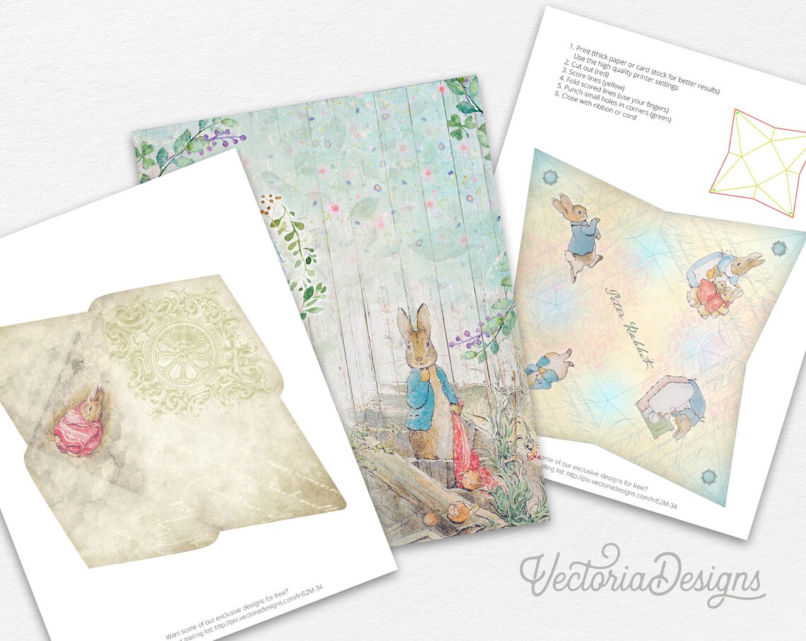 Mega Peter Rabbit Crafting Bundle, Beatrix Potter Kit, Bunny Paper Pack ...