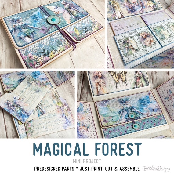 Magical Forest Mini Project Crafts Library Cards Folio Magical Booklet Craft Kit Folio Kit Junk Journal Add On Printable Craft Kit 003179