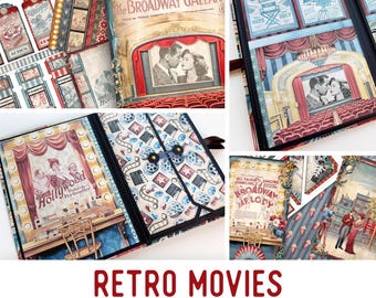 Retro Movies Junk Journal Kit, Vintage Movies Crafting Printables Kit Movie Embellishments Printable Movies Paper Craft Tutorial 003469
