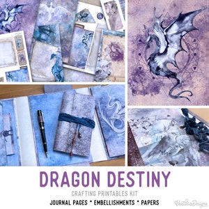 Dragon Destiny MEGA Junk Journal Kit, Junk Journal Printables, Digital Paper Scrapbook, Junk Journal Pages, Junk Journal Ephemera 002112