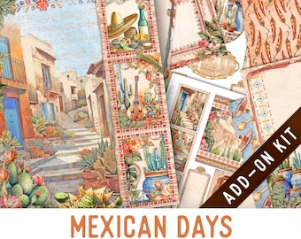 Mexican Days Junk Journal Kit ADD-ON, Printable Junk Journal Pages Journal Kit Craft kits Vintage Junk Journal 003765