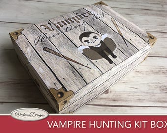 Vampire Hunting Kit, Vampire Printable, Halloween Favor, Halloween Vampire Box, Halloween Paper Box, Vampire Gift, Printable Box, 001695