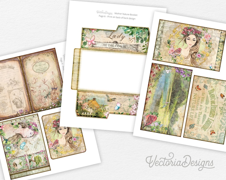 Mother Nature Mini Project Booklet Craft Kit Folio Kit Vacation Crafts Junk Journal Printable Craft kits Printable Gift PDF 002820 image 2