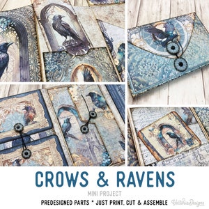 Crows and Ravens Mini Project Folio Craft Kit Vacation Crafts Folio Kit Nature Junk Journal Printable Craft kits Printable Gift PDF 003012