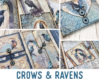 Crows and Ravens Mini Project Folio Craft Kit Vacation Crafts Folio Kit Nature Junk Journal Printable Craft kits Printable Gift PDF 003012