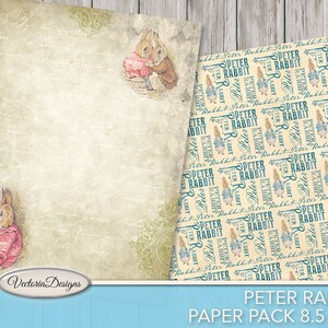Peter Rabbit Paper Pack Junk Journal Pages Printable 8.5 X 11 Inch ...