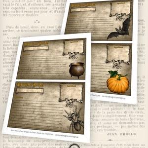 Halloween Recipe Cards, Witch Recipe, Halloween Printable, Digital Recipe, Halloween Book Paper, Halloween Scrapbooking, Wicca 001191 image 2