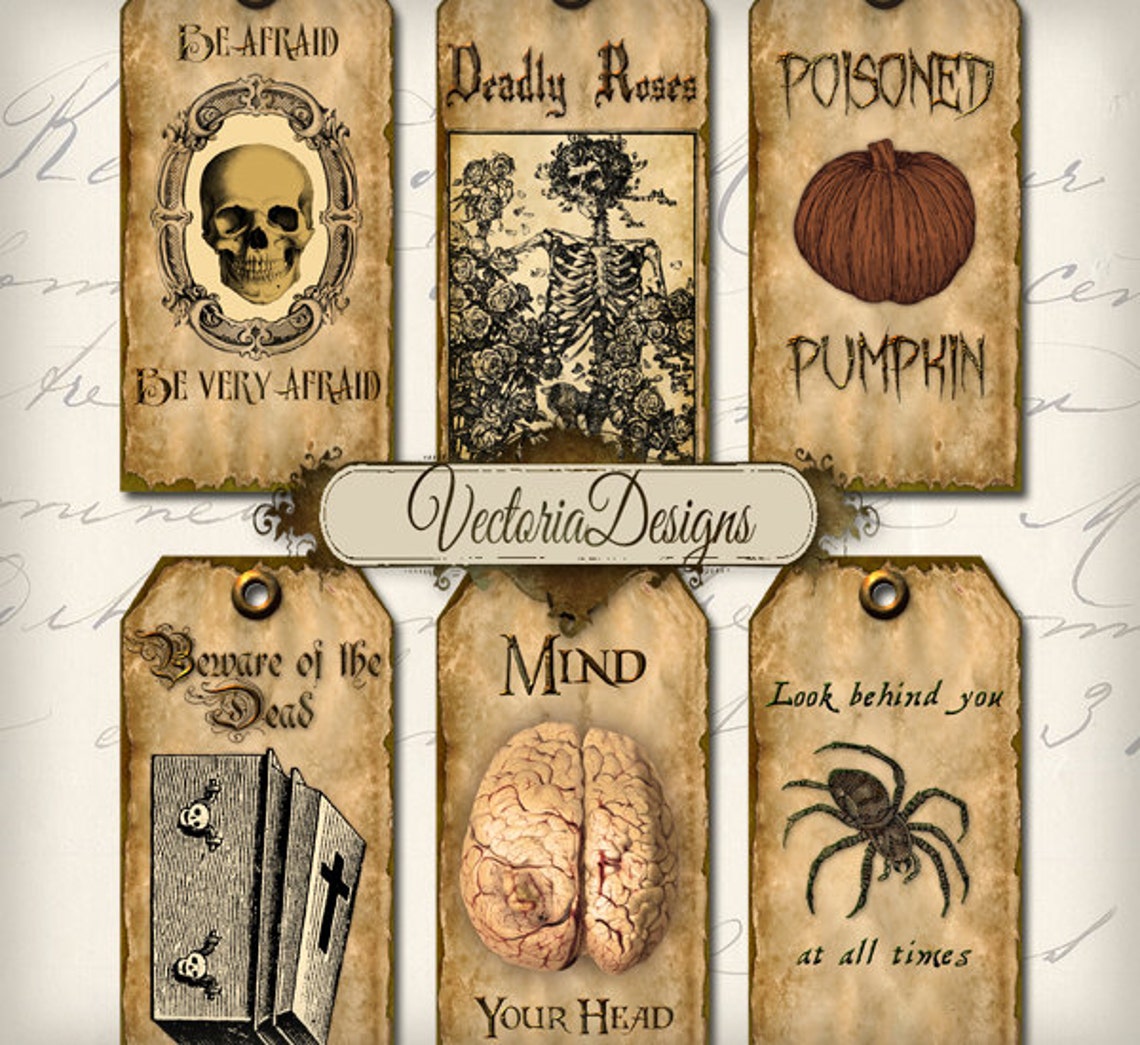 Halloween Tags Halloween labels instant download printable | Etsy