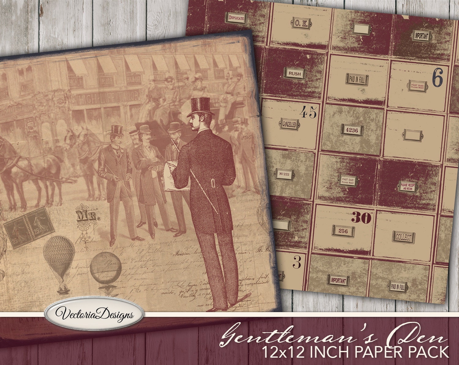 Gentlemen Scrapbooking Set by macrovector