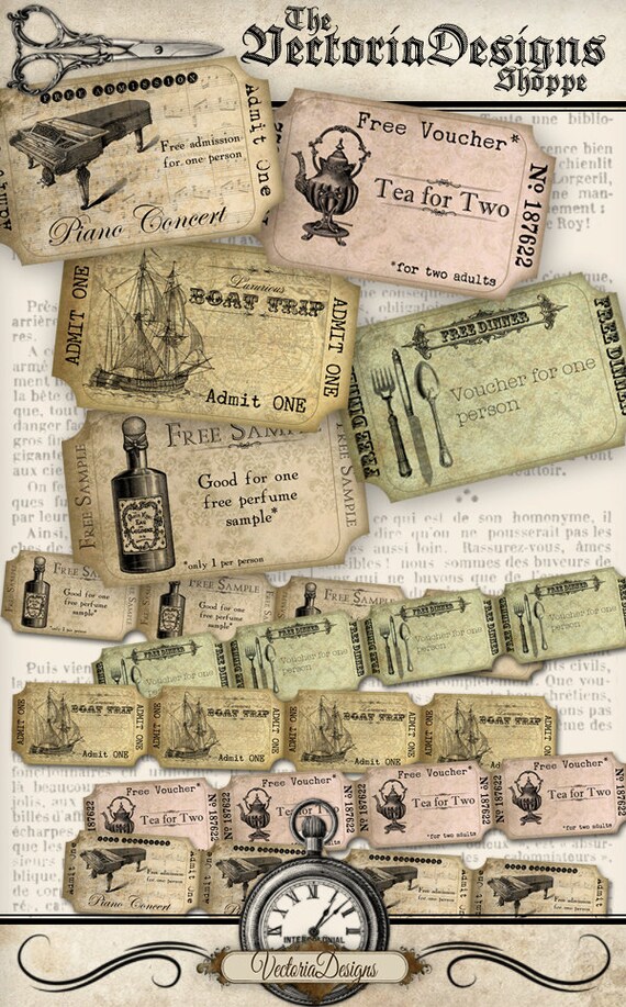 free sample tickets printable images instant download digital etsy