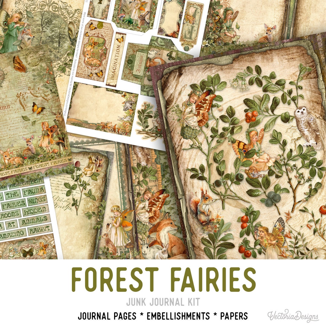 Forest Fairies Junk Journal Kit, Printable Junk Journal Kit Fairies ...