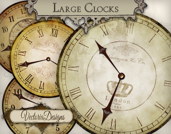 Grandes im genes de reloj vintage sin manecillas de reloj