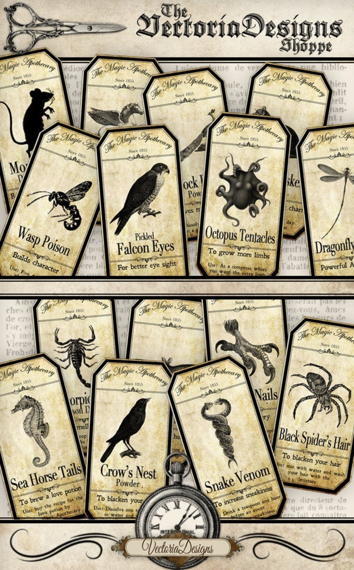 Halloween Apothecary Labels Halloween Digital Downloads - Etsy