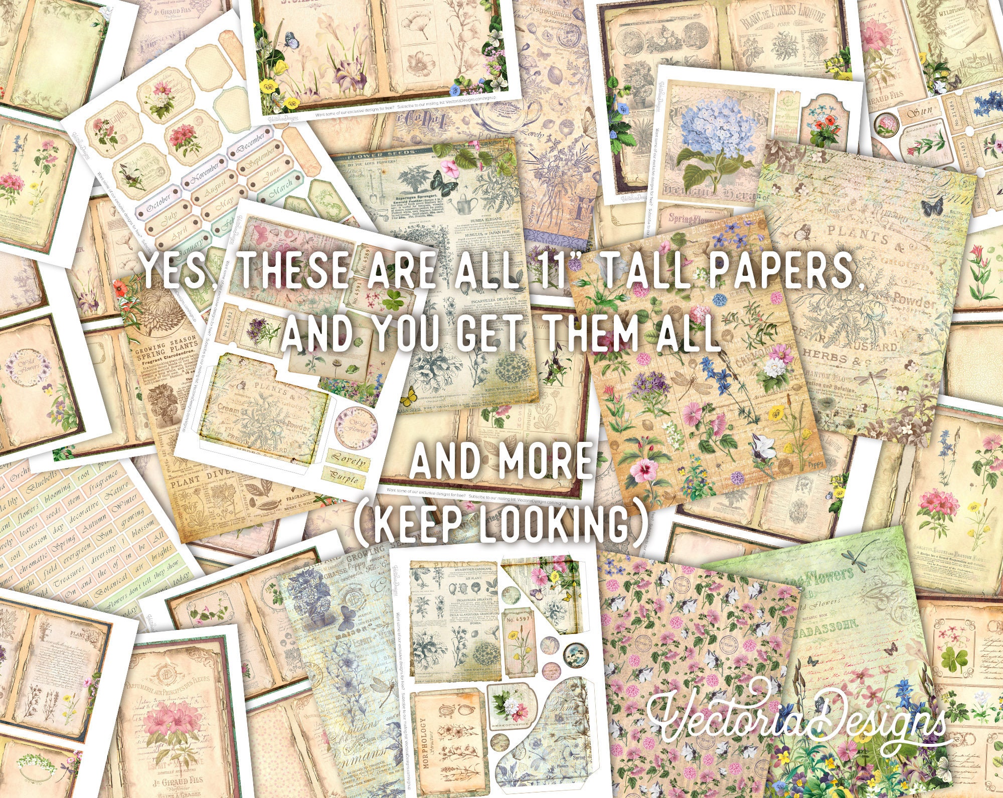 World of Books Junk Journal Kit, Printable Embellishments, Reading