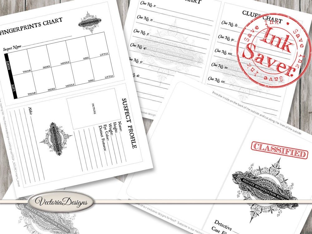 Private Investigator Detective Case File ink saver printable - Etsy ...