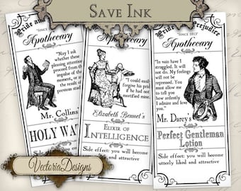 Eco Pride and Prejudice Apothecary Labels 000736