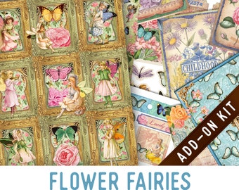 Flower Fairies Junk Journal Kit ADD-ON, Printable Junk Journal Pages Journal Kit Craft kits Vintage Junk Journal 003392