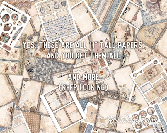 Secret Scribbles Junk journal Kit, DELUXE Printable (Pages, Papers