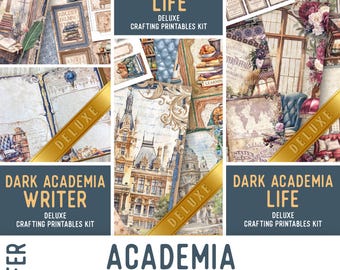Academia DELUXE Offer, Academia Printables Printable Papers Junk Journal kit Journal Pages Ephemera 003835