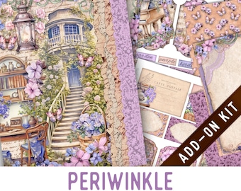 Periwinkle Junk Journal Kit ADD-ON, Printable Junk Journal Pages Journal Kit Craft kits Vintage Junk Journal 003762