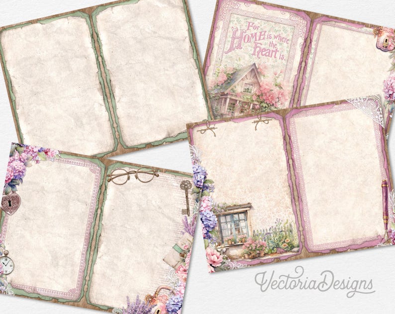 Cottage She-sheds Junk Journal Kit, Printable Pages for Crafting ...