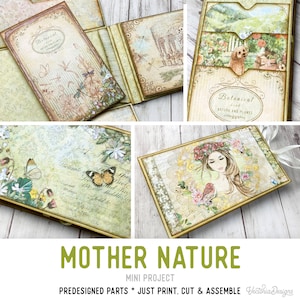 Mother Nature Mini Project Booklet Craft Kit Folio Kit Vacation Crafts Junk Journal Printable Craft kits Printable Gift PDF 002820 image 1