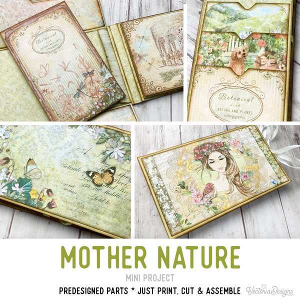 Mini livret de projets Mère Nature Kit folio Kit folio Artisanat des vacances Journal indésirable Kits d'artisanat imprimables Cadeau imprimable PDF 002820