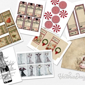 Christmas MEGA Crafting Bundle Paper Crafting Printable Christmas In July Party Banner Scrapbooking Collage Sheet Paper Crafting 001515 image 4