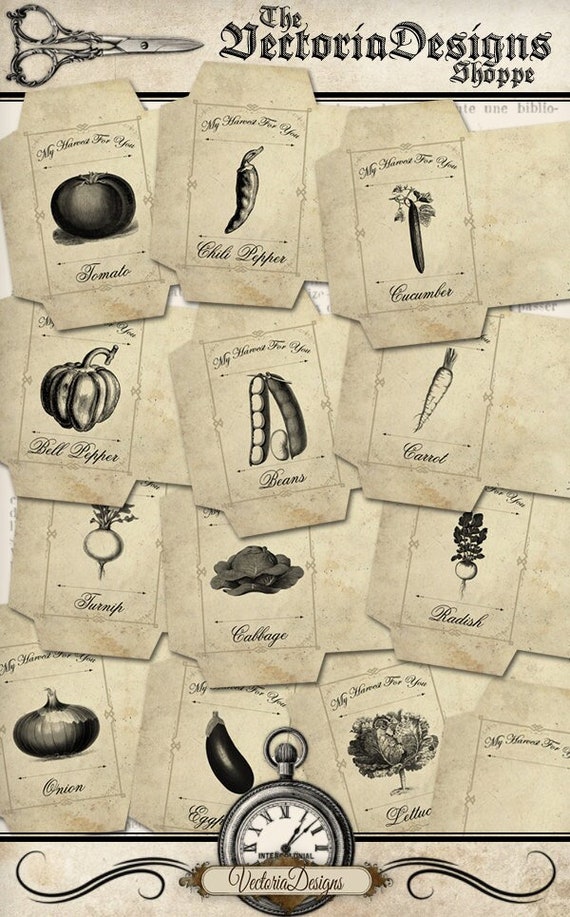 Vegetable Seed Packets, Seeds Envelopes, Seed Organizer, Printable Seed Packets, Garden Seeds, Plant Accessory, Seeds Paper Crafts 000859