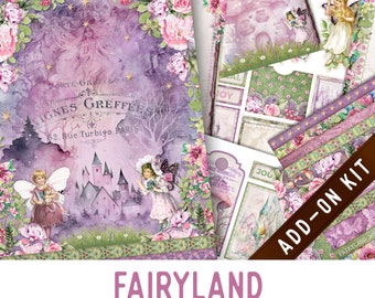 Fairyland Junk Journal Kit ADD-ON, Printable Junk Journal Pages Journal Kit Craft kits Vintage Junk Journal 003390
