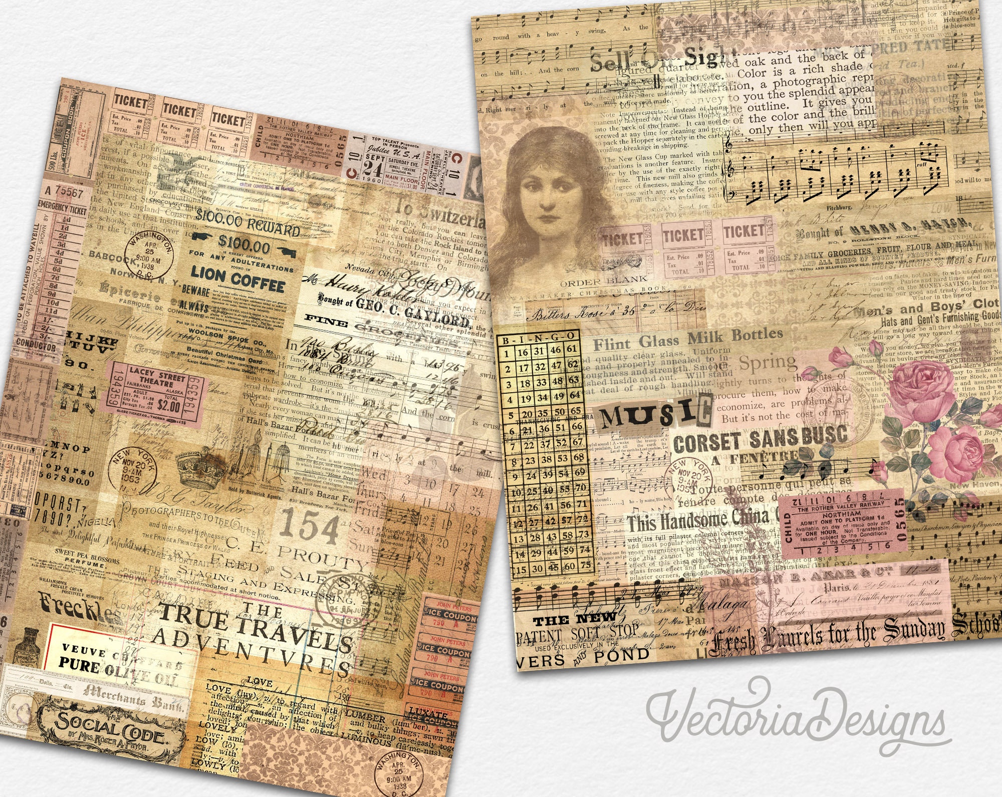 Multilayered Paper Pack, Printable Paper Pack, Decorative Paper Pack